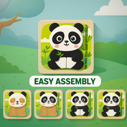 WO™ Montessori Wooden Puzzle Set for Toddlers — 6-Piece Set