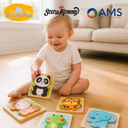 WO™ Montessori Wooden Puzzle Set for Toddlers — 6-Piece Set